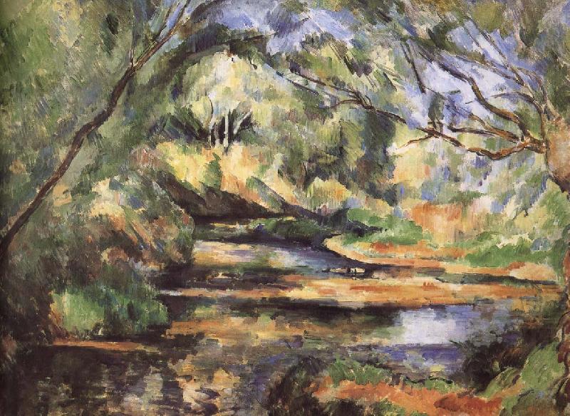 Paul Cezanne of the river through the woods oil painting picture
